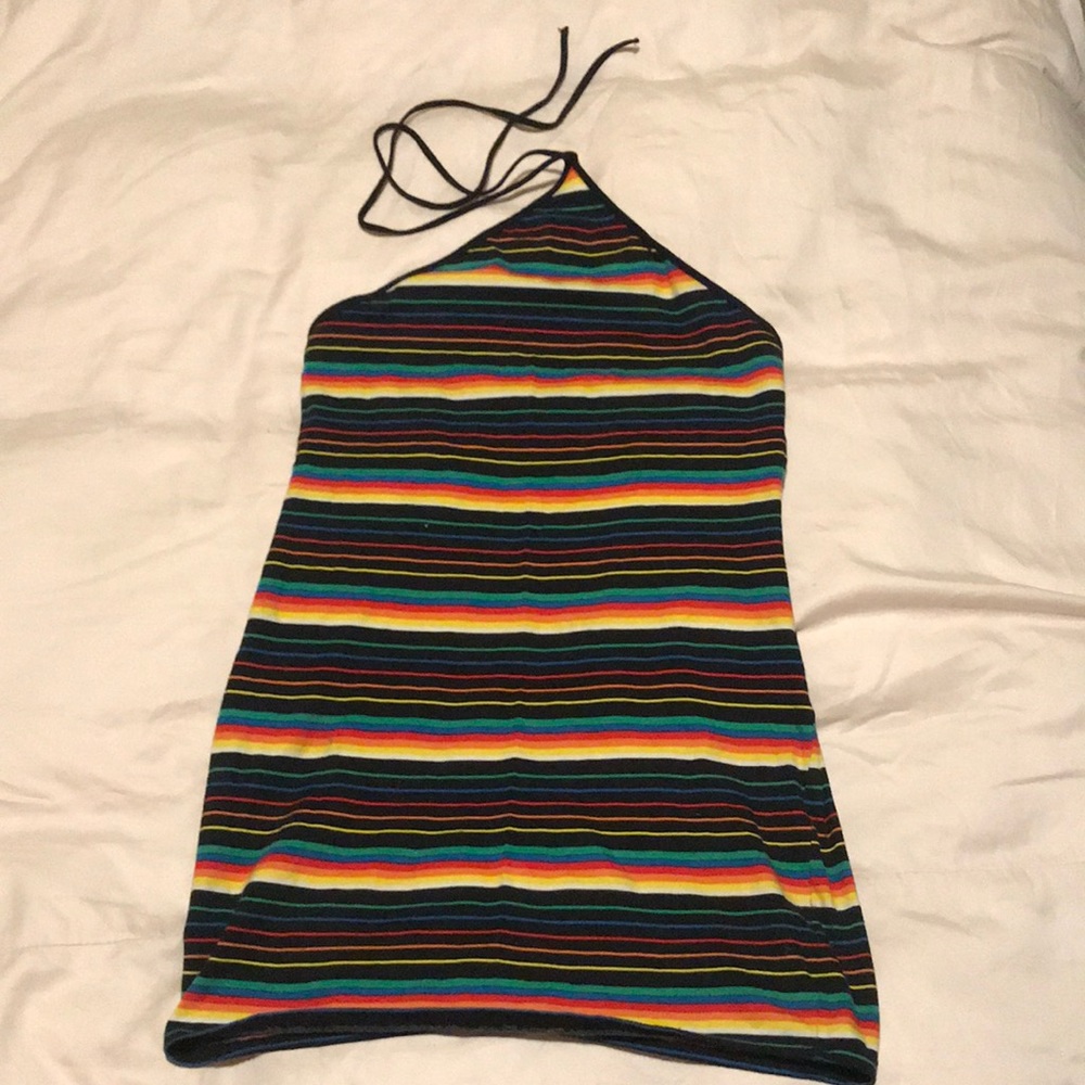 Motel Candy Stripe Halter Dress